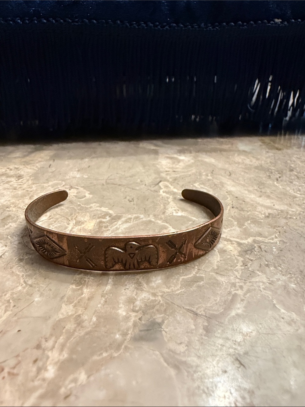 Vintage bell trading Company, genuine copper cuff bracelet with Thunderbird